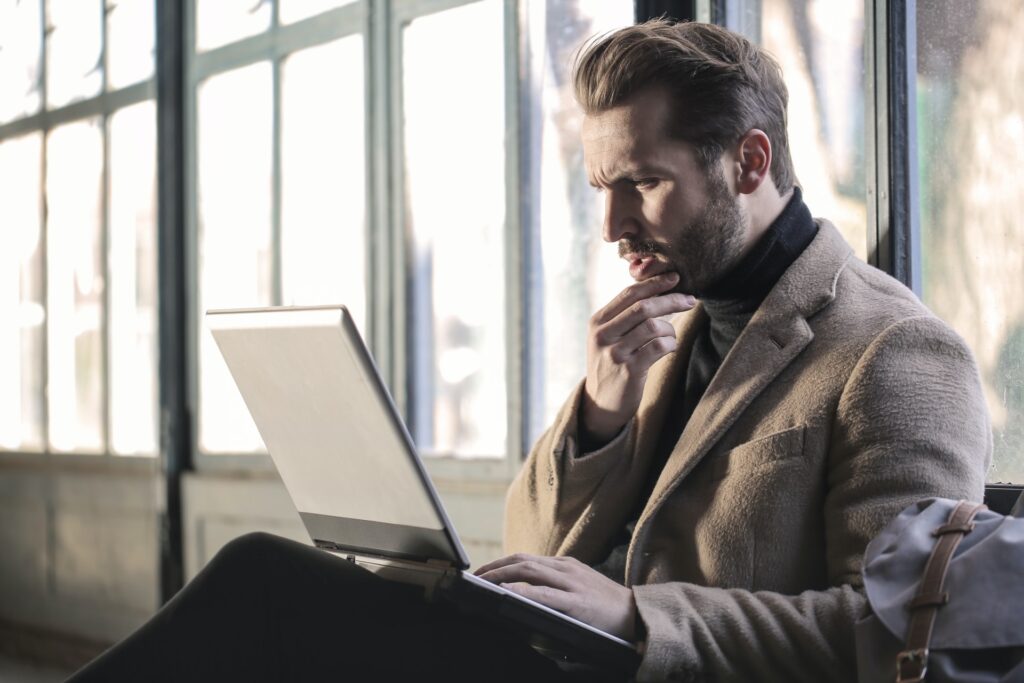 man using a computer