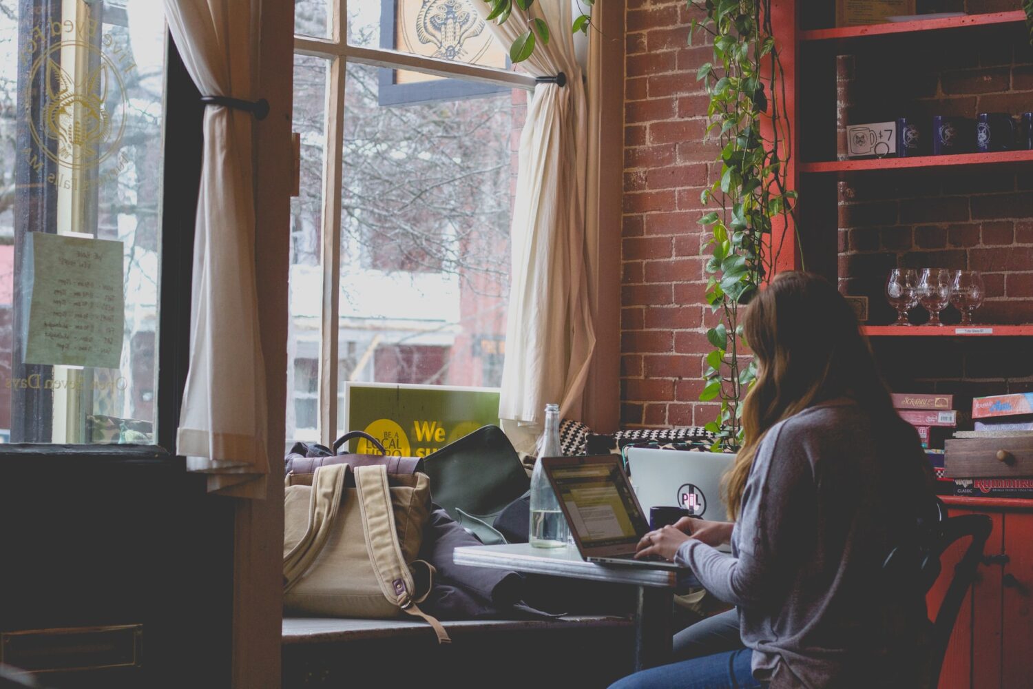 woman working at a computer